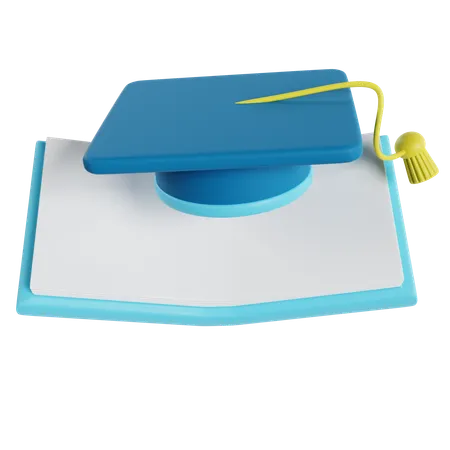 Graduation Cap And Book  3D Icon