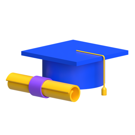 Graduation Cap Diploma  3D Icon