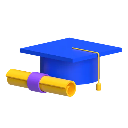 Graduation Cap Diploma  3D Icon