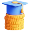 Graduation Cap On Stacked Coins