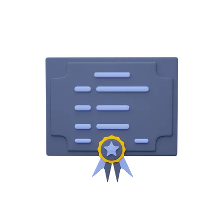 Graduation certificate  3D Icon