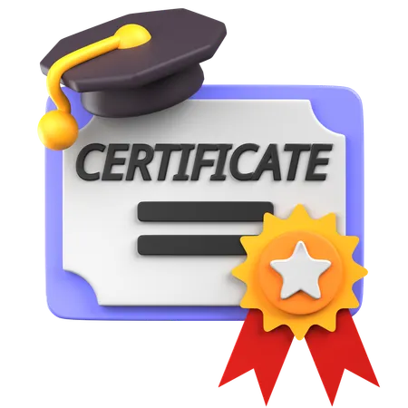 Graduation Certificate  3D Icon
