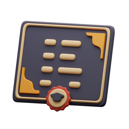 卒業証明書  3D Icon