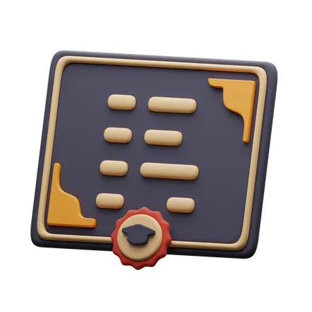 卒業証明書  3D Icon