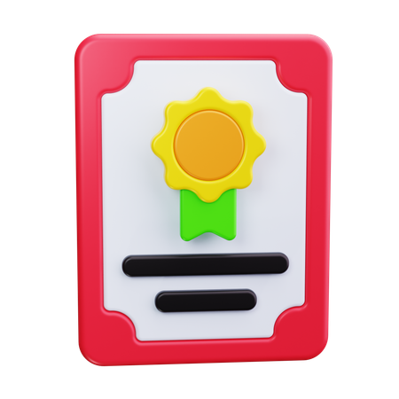 졸업 증명서  3D Icon