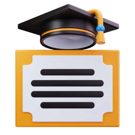 Graduation Certificate  3D Icon
