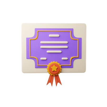 Graduation Certificate  3D Icon