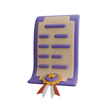 Graduation certificate  3D Icon