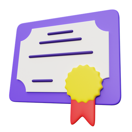 Graduation Certificate  3D Icon