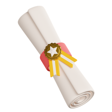 Graduation Certificate  3D Icon