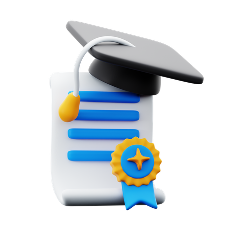 Graduation Certificate  3D Icon