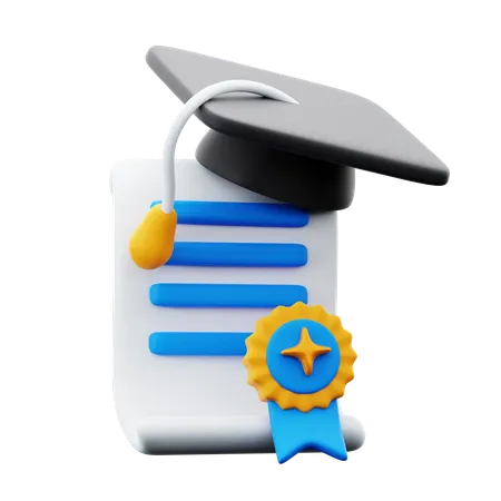 Graduation Certificate  3D Icon