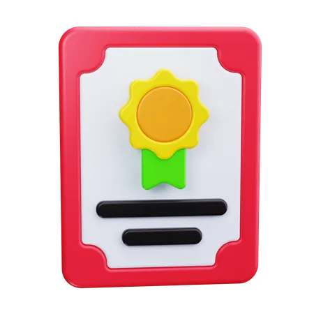 Graduation Certificate  3D Icon