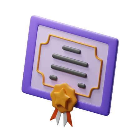 Graduation certificate  3D Icon