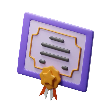 Graduation certificate  3D Icon