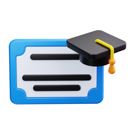 Graduation Certificate  3D Icon