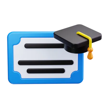 Graduation Certificate  3D Icon