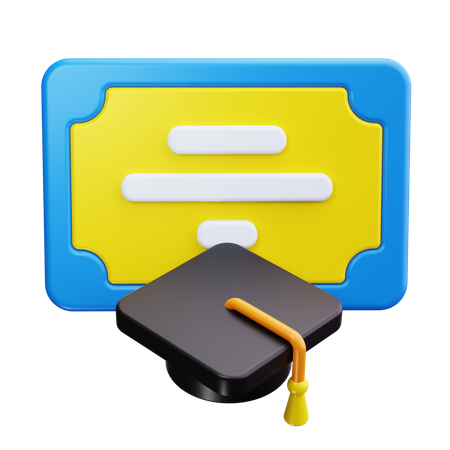 Graduation Certificate  3D Icon