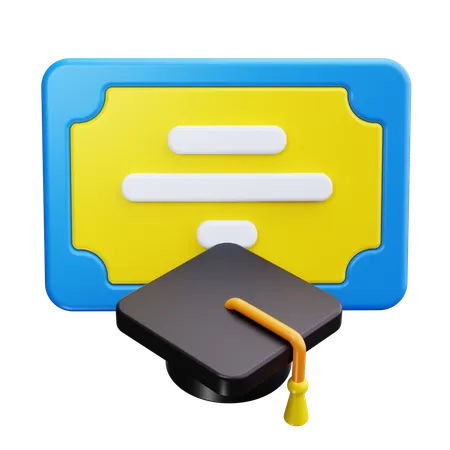 Graduation Certificate  3D Icon