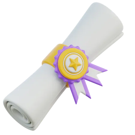 Graduation Certificate  3D Icon