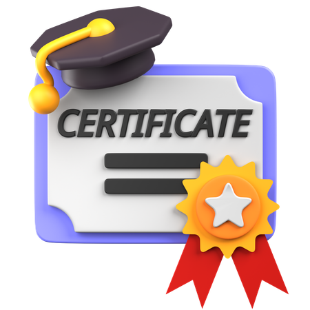 Graduation Certificate  3D Icon