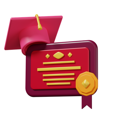 Graduation Certificate  3D Icon