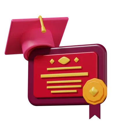 Graduation Certificate  3D Icon