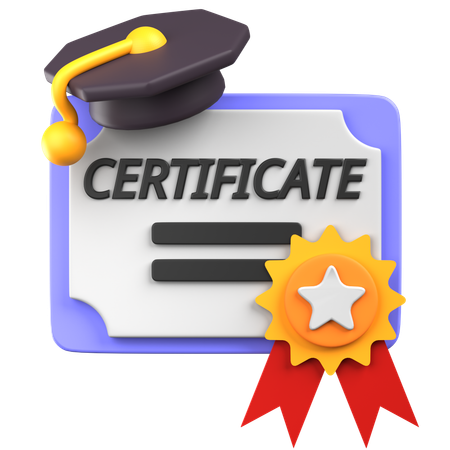 Graduation Certificate  3D Icon