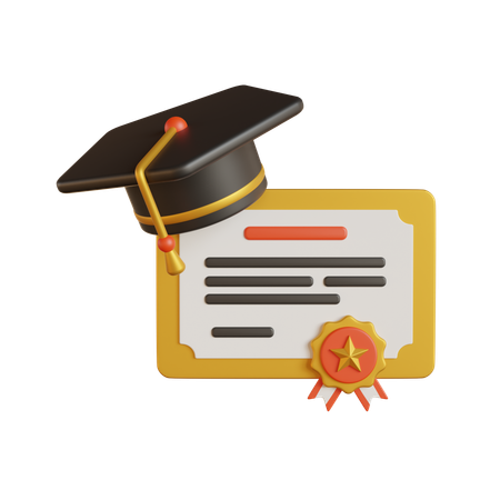 Graduation Certificate  3D Icon