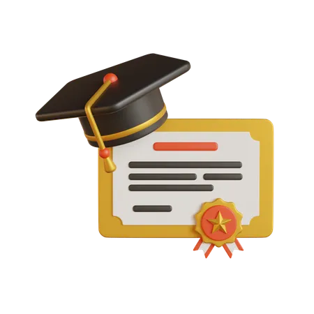 Graduation Certificate  3D Icon