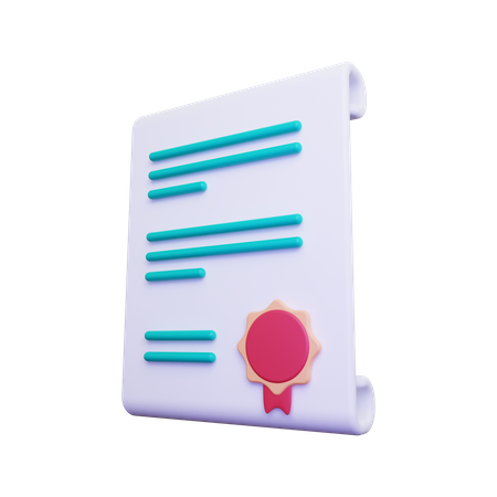 Graduation Certificate  3D Icon