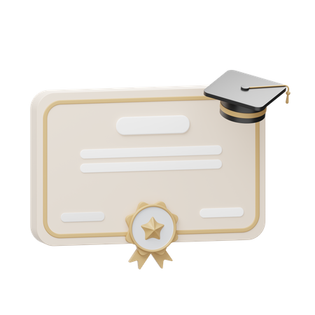 Graduation Certificate  3D Icon