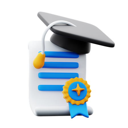 Graduation Certificate  3D Icon