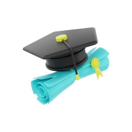 Graduation Certificate 3D Illustration