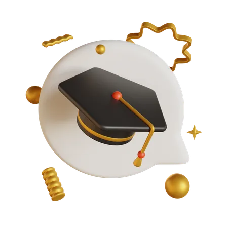 Graduation Chat  3D Icon