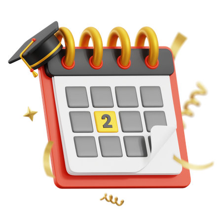 Graduation Date  3D Icon