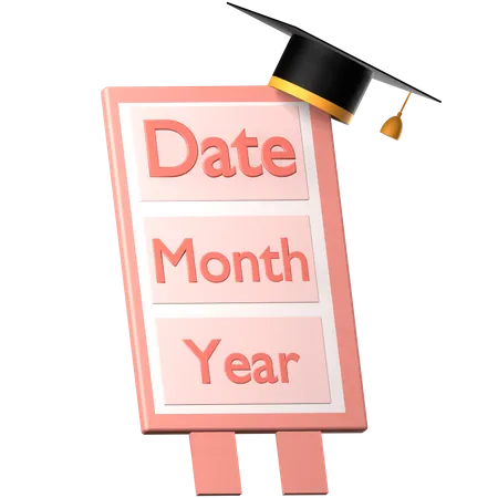 Graduation Date  3D Icon