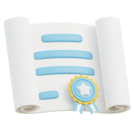 An Illustrative 3 D Representation Of A Rolled Graduation Diploma With A Blue Ribbon Seal Symbolizing Academic Completion And Honors 3D Icon