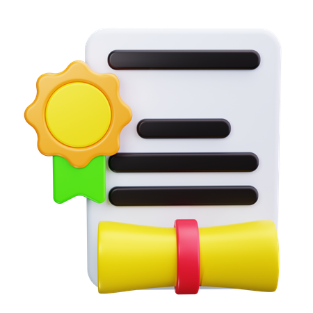 졸업장  3D Icon