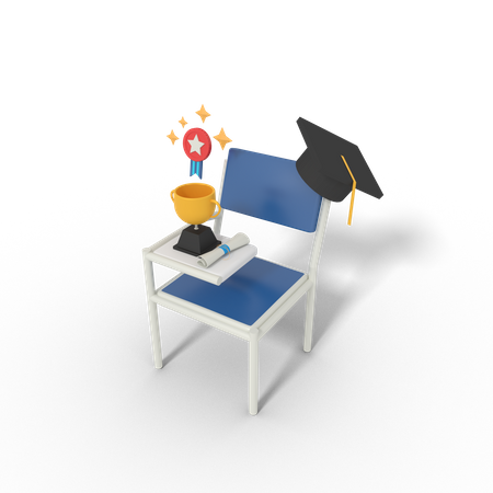 Graduation education chair  3D Icon