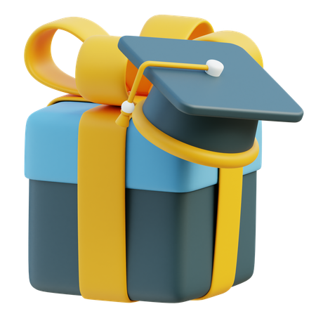 Graduation Gift Box  3D Icon