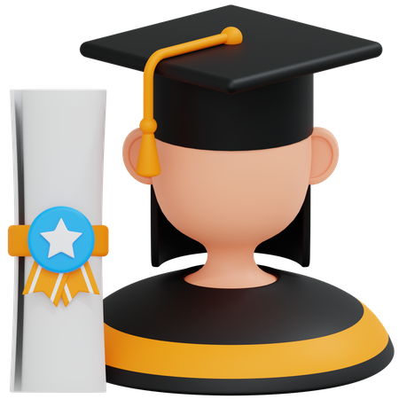 Graduation Girl  3D Icon