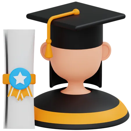 Graduation Girl  3D Illustration