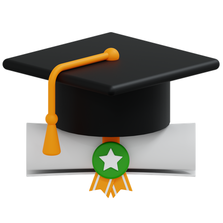 Graduation Hat  3D Illustration