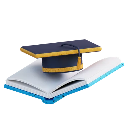 Graduation Hat And Book  3D Icon