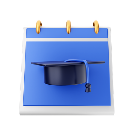 Graduation Hat Calendar  3D Icon