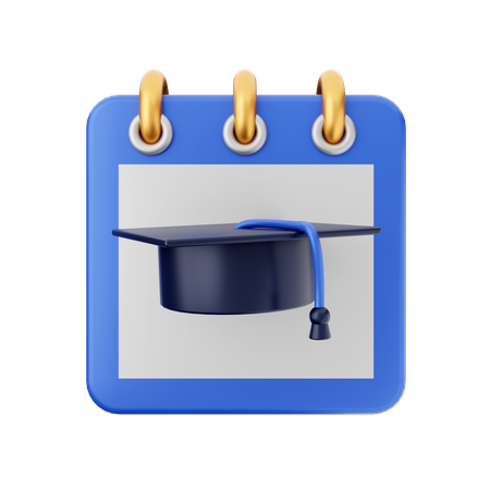 Graduation Hat Calendar  3D Icon