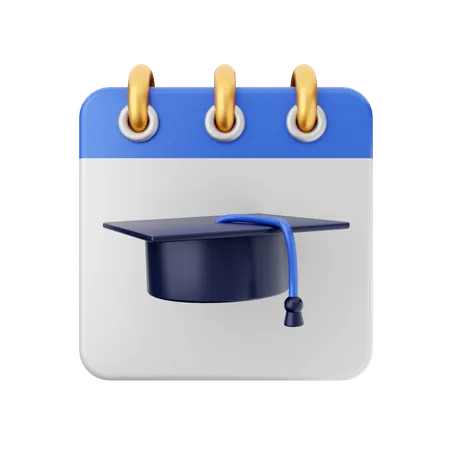 Graduation Hat Calendar 3D Icon