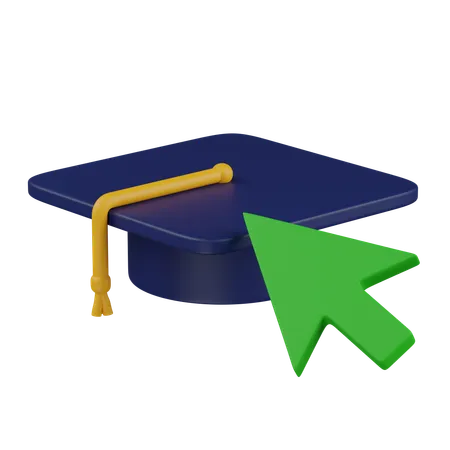 Graduation hat click  3D Icon