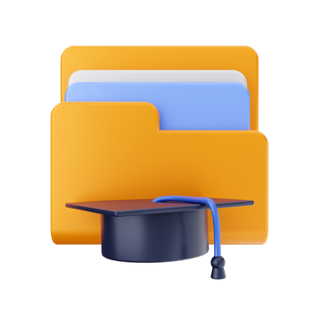 Graduation Hat Folder  3D Icon